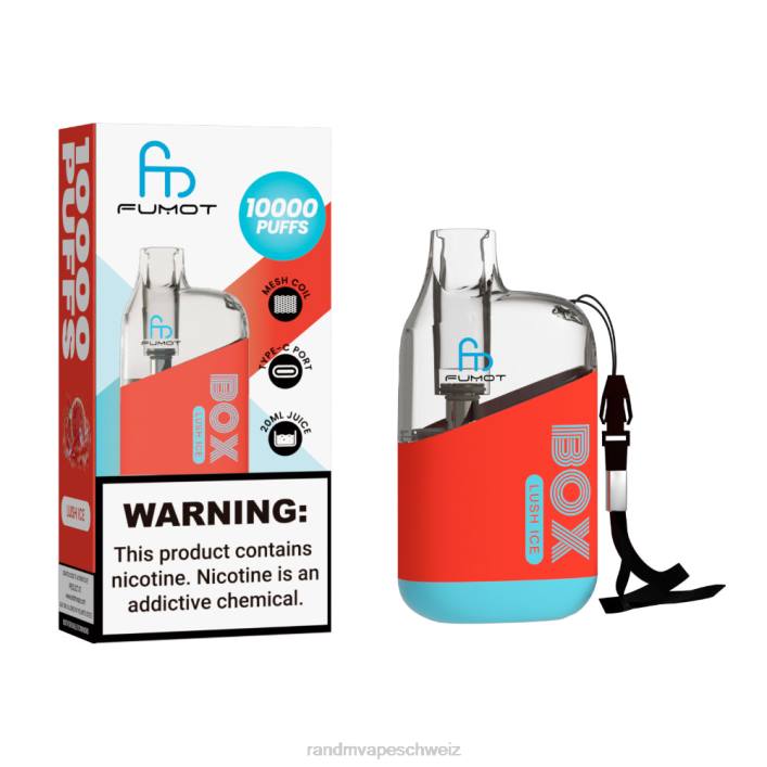 RandM Vape Erfahrung | Fumot Original RandM Tornado Box 00P286 10000 Airflow Control Vape-Gerät 1St üppiges Eis